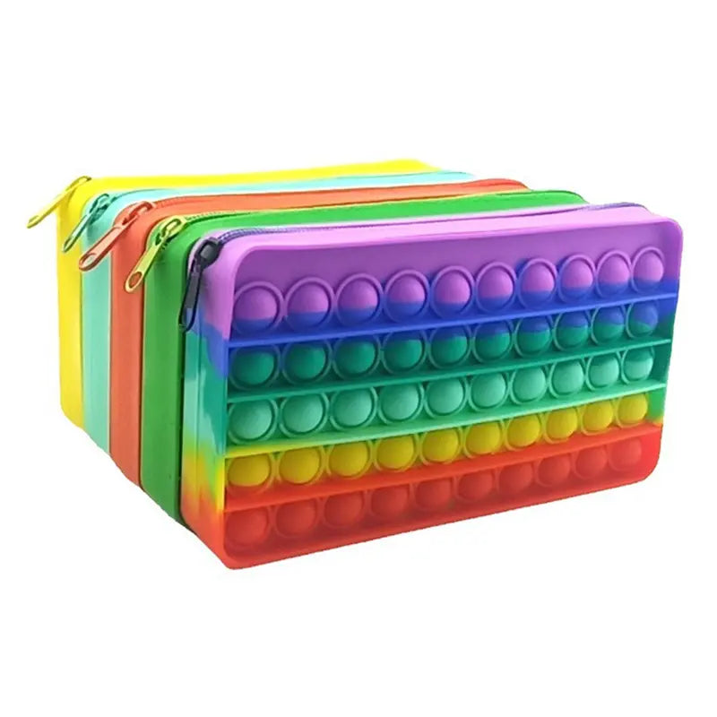 Rainbow Sensory Pop-it Fidget Pencil Case