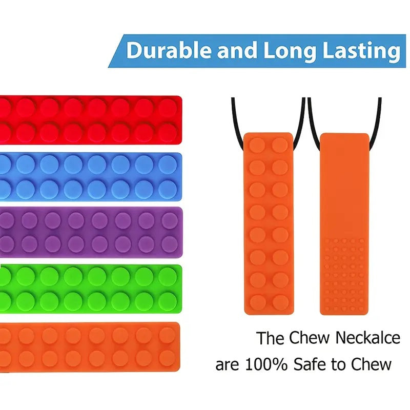 2 Pack Sensory Chewable Necklace-Lego