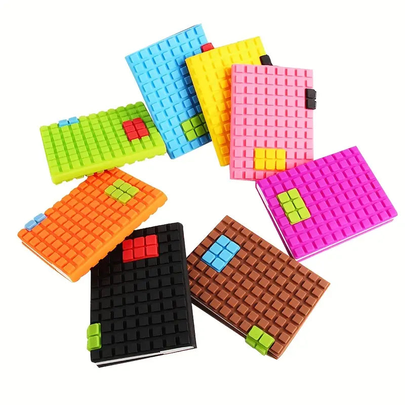 BrickBlox™ Mini Building Block Notebooks – Spiral Notepads in Assorted Brick Styles | Sensory-Friendly Fidget Stationery for Focus & Fun