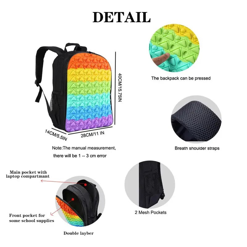 Rainbow Sensory Fidget Backpack