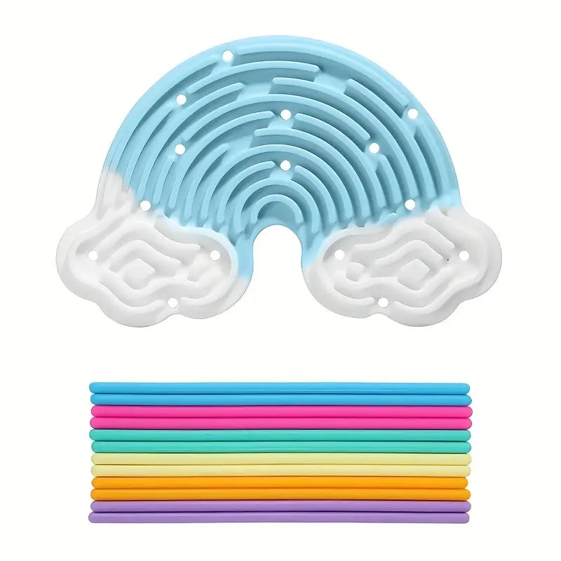 CloudPop™ Rainbow Sensory Busy Board – Double-Sided Fine Motor Fun for Kids