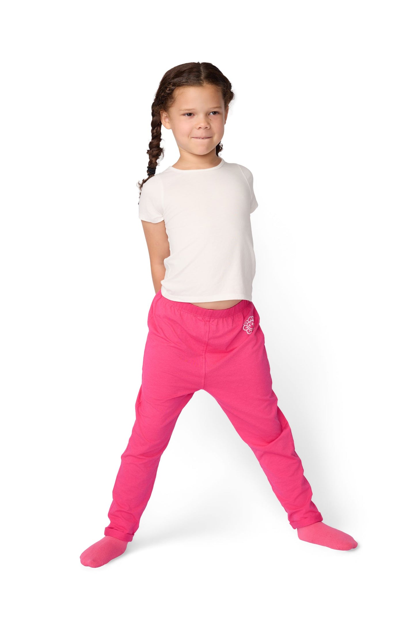 The Everyday Sensory Friendly Jogger: Pink with Graffiti Daisy design