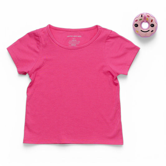 The Everday Sensory Friendly Pink Tee w Chewy Necklace-*actual chewy necklace design may vary, but color will match tee*