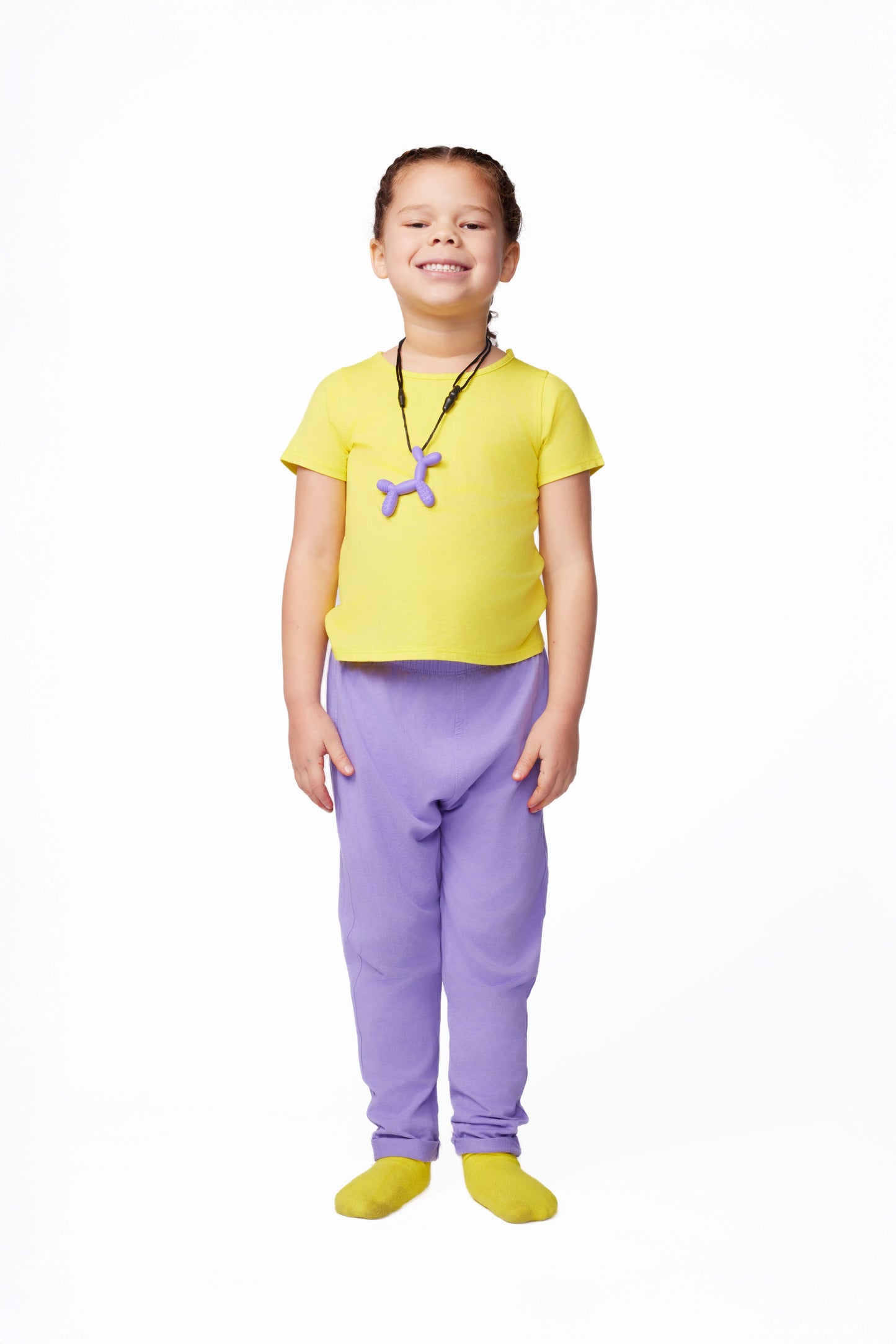 The Everday Sensory Friendly Yellow Tee w Chewy Necklace-- *actual chewy necklace design may vary, but color will match tee*