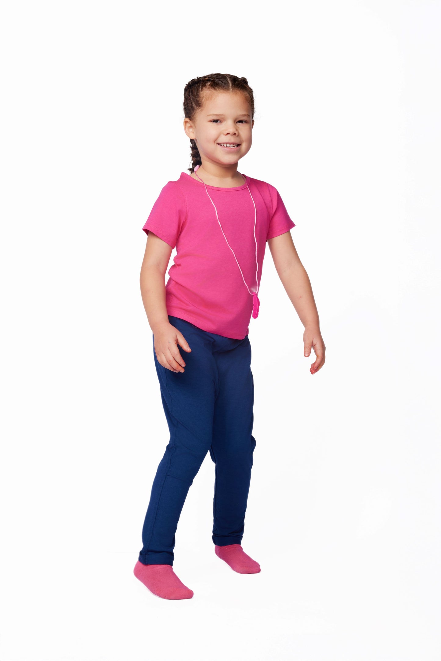 The Everday Sensory Friendly Pink Tee w Chewy Necklace-*actual chewy necklace design may vary, but color will match tee*