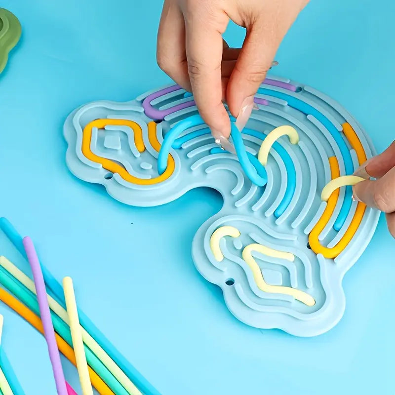 CloudPop™ Rainbow Sensory Busy Board – Double-Sided Fine Motor Fun for Kids