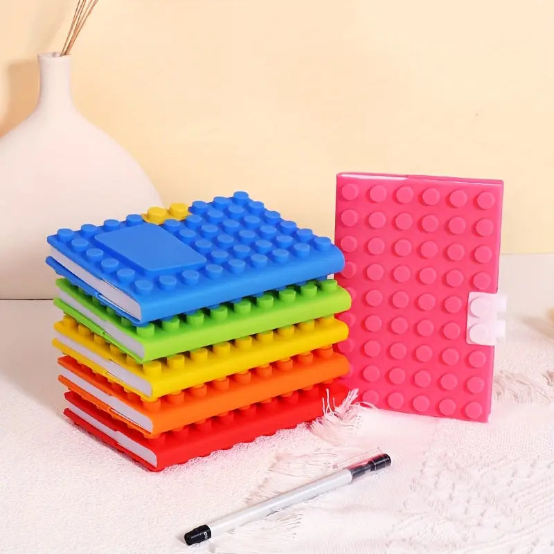 BrickBlox™ Mini Building Block Notebooks – Spiral Notepads in Assorted Brick Styles | Sensory-Friendly Fidget Stationery for Focus & Fun
