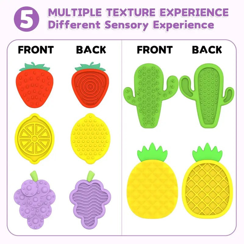 đ Fruit Pebbles⢠â 5pc Textured Silicone Sensory Stones