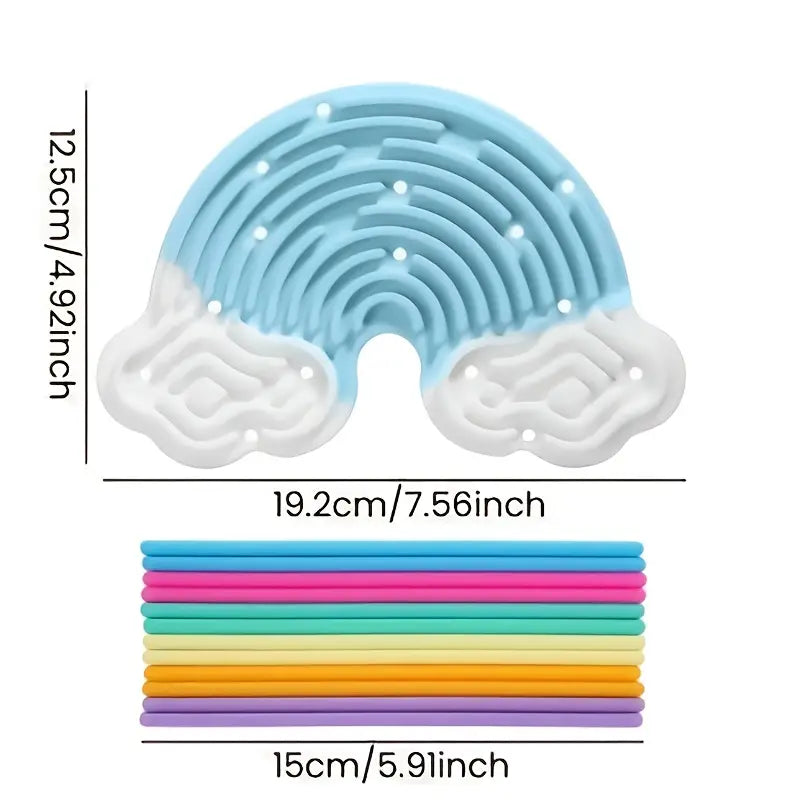 CloudPop™ Rainbow Sensory Busy Board – Double-Sided Fine Motor Fun for Kids