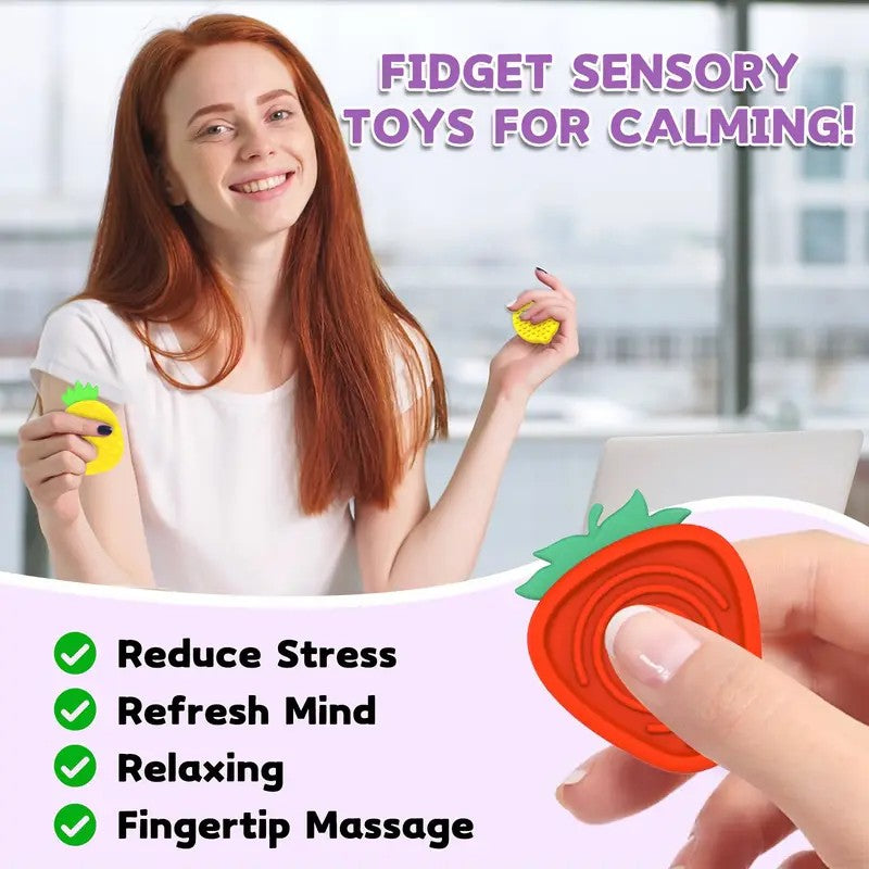 đ Fruit Pebbles⢠â 5pc Textured Silicone Sensory Stones