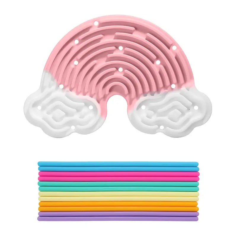 CloudPop™ Rainbow Sensory Busy Board – Double-Sided Fine Motor Fun for Kids