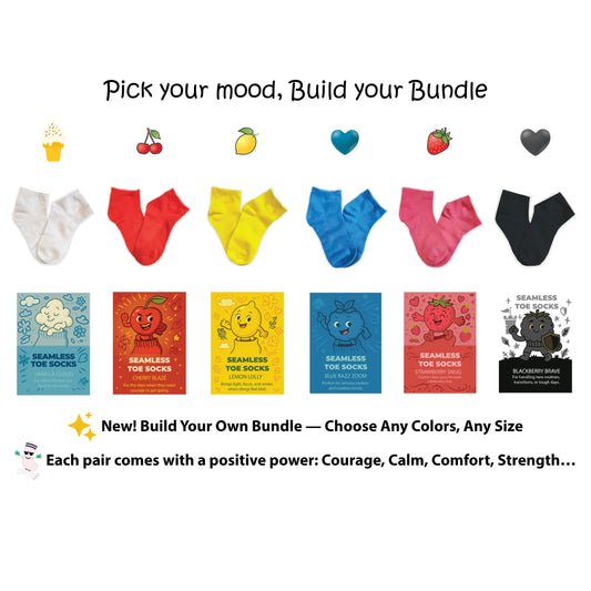 SmoothToe™ Ankle Fruit Feelings Collection –Seamless Toe Sensory-Friendly Socks *Single Pair / Build Your Bundle