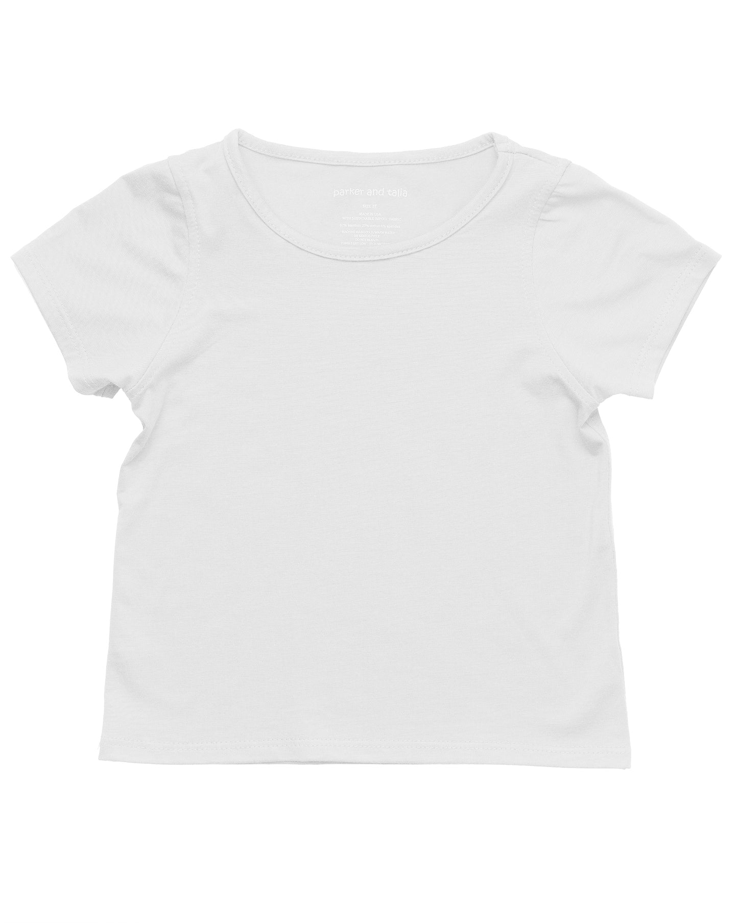 The Everday Sensory Friendly White Tee w Chewy necklace- *actual chewy necklace design may vary, but color will match tee*