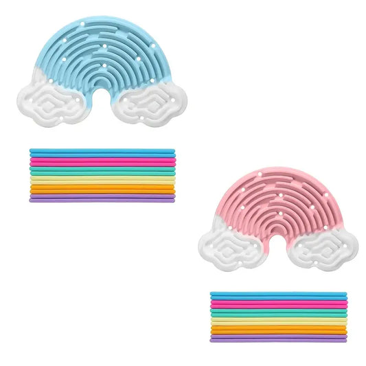 CloudPop™ Rainbow Sensory Busy Board – Double-Sided Fine Motor Fun for Kids