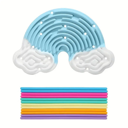 CloudPop™ Rainbow Sensory Busy Board – Double-Sided Fine Motor Fun for Kids