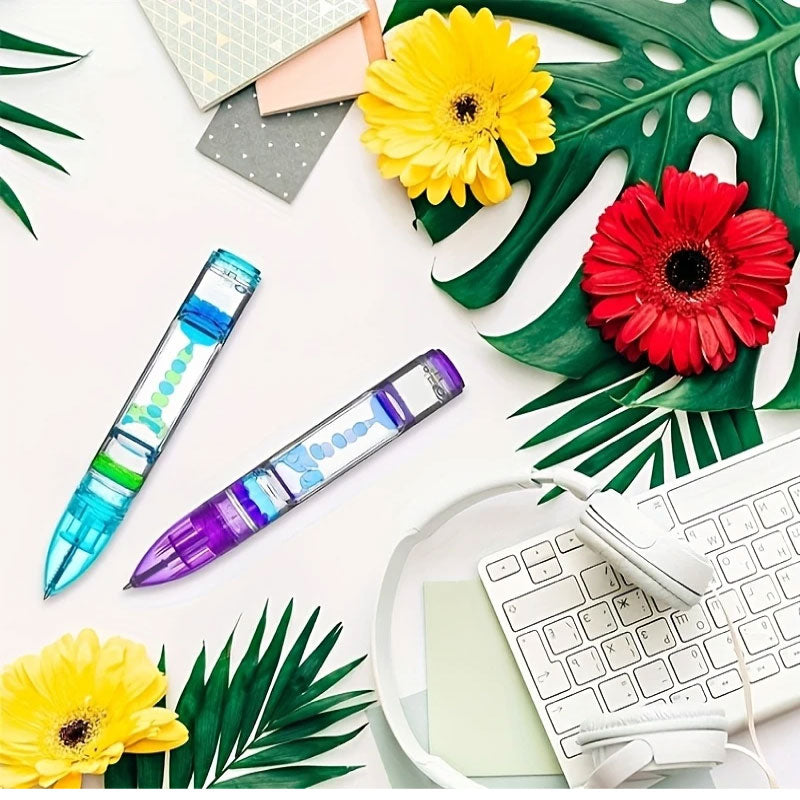 LavaFlow™ Sensory Fidget Set – Liquid Bubble Timer & Pen Duo