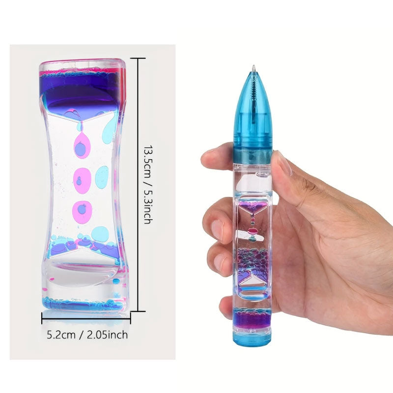 LavaFlow™ Sensory Fidget Set – Liquid Bubble Timer & Pen Duo