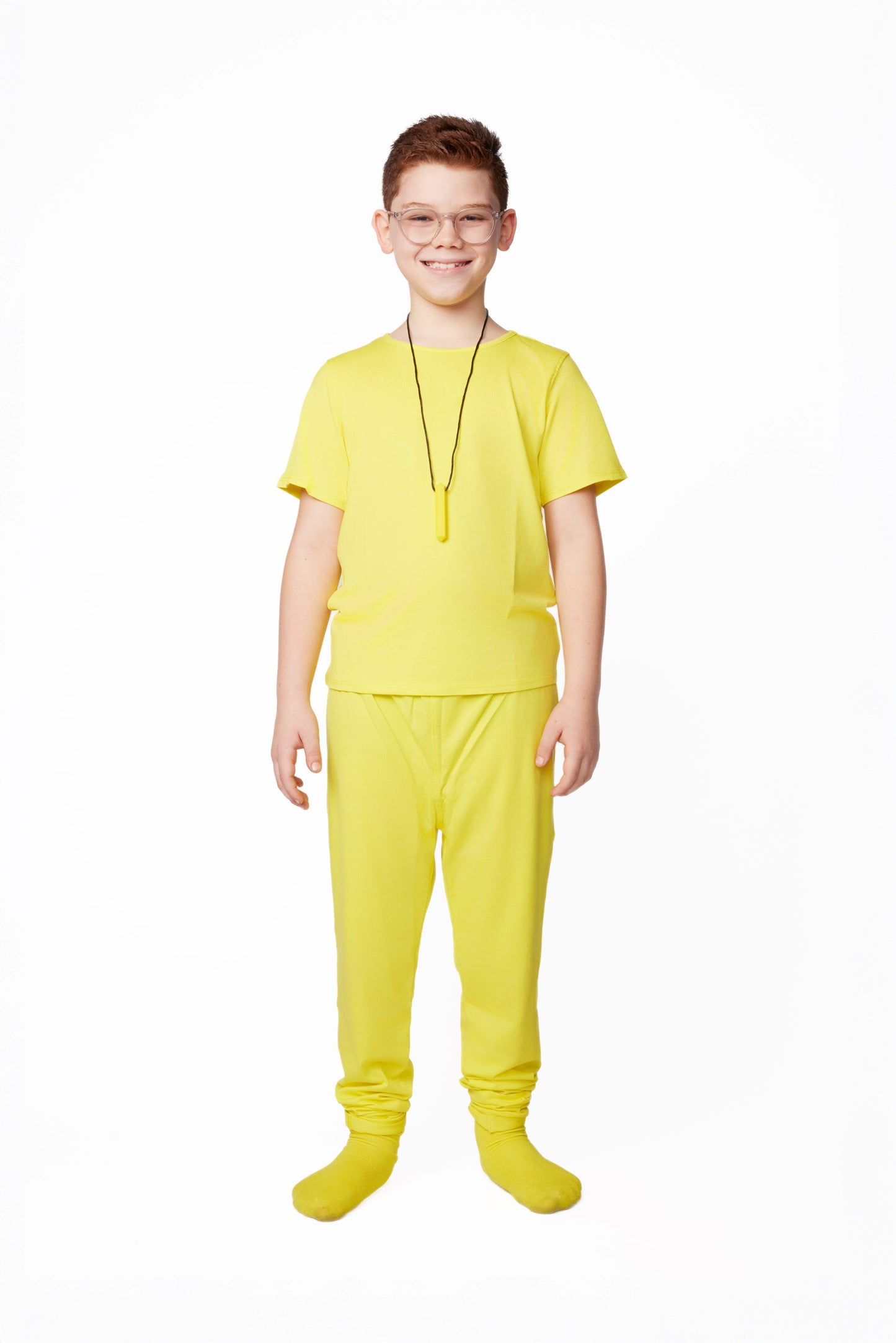 The Everday Sensory Friendly Tee w Chewy Necklace- LEMON