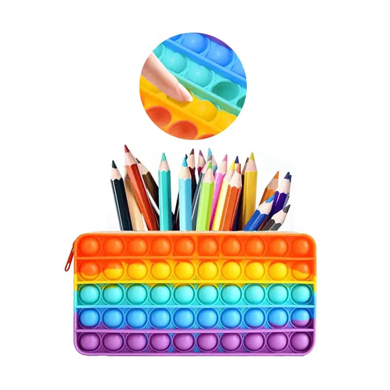 Rainbow Sensory Fidget Pencil Case