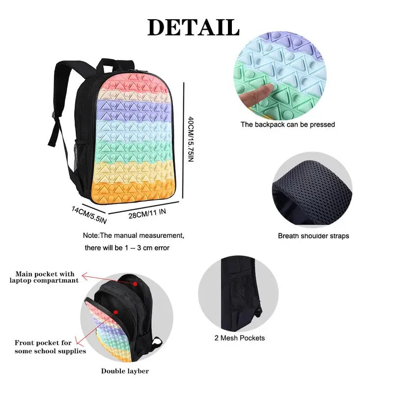 Rainbow Sensory Fidget Backpack